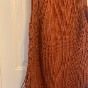 Forever 21, Size S, Burnt Orange / Rust Brown Sleeveless Knit Sweater Dress, EUC
